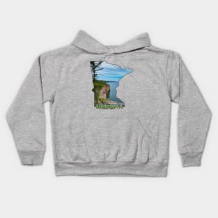 Minnesota State Outline (Palisade Head) Kids Hoodie